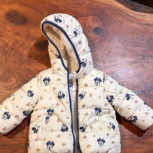 Disney Cream and Blue Minnie Mouse Kids Jacket 12-18 months
